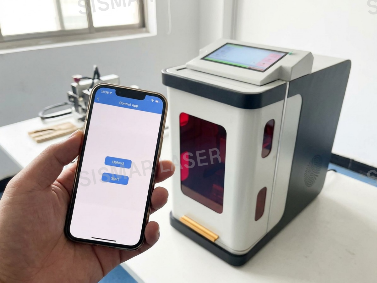 التحكمling the crystal laser engraving machine from a smartphone app over Wi-Fi