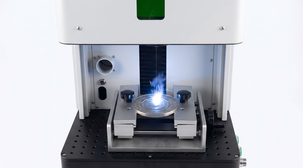 2.5D fiber laser marking machine engraving raised metal relief