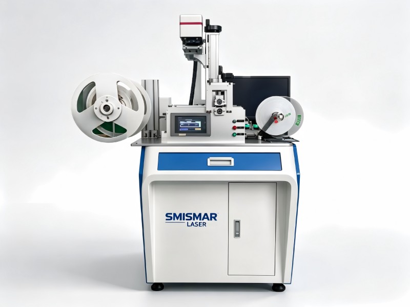 Automatic part-feeding fiber laser marking machine for production line