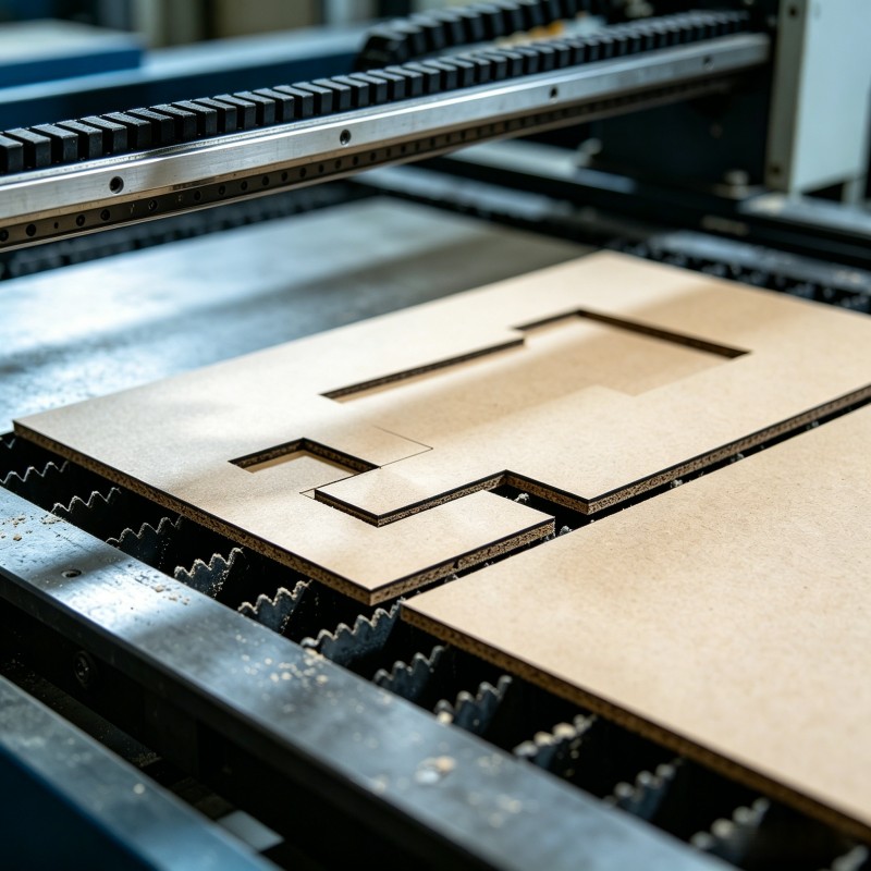 CO2 laser cut MDF and plywood with clean precise edges sample