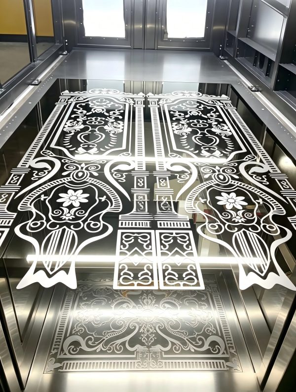 Decorative metal panel with laser matte finish
