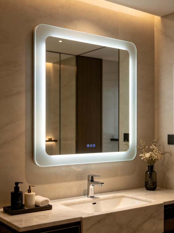 Finished smart mirror with laser-sandblasting surface