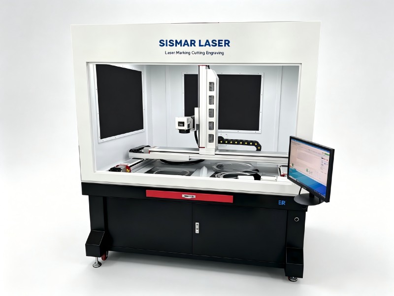 Large format fiber laser marking machine for metal parts