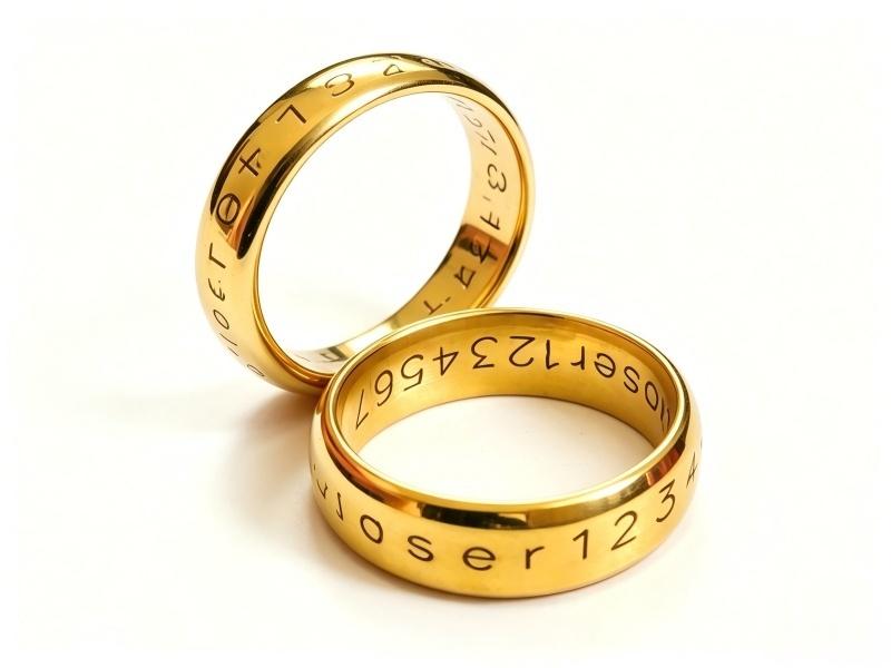 Ring with inner lettering engraved on the rotary axis