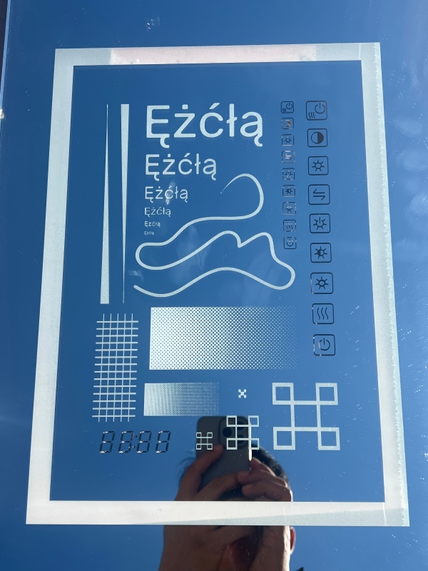 LED mirror laser engraving detail sample