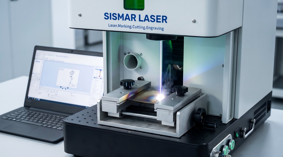 Mini Cover fiber laser marking machine working video
