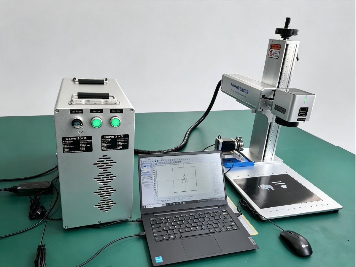 Mini fiber laser jewelry cutting machine, front view