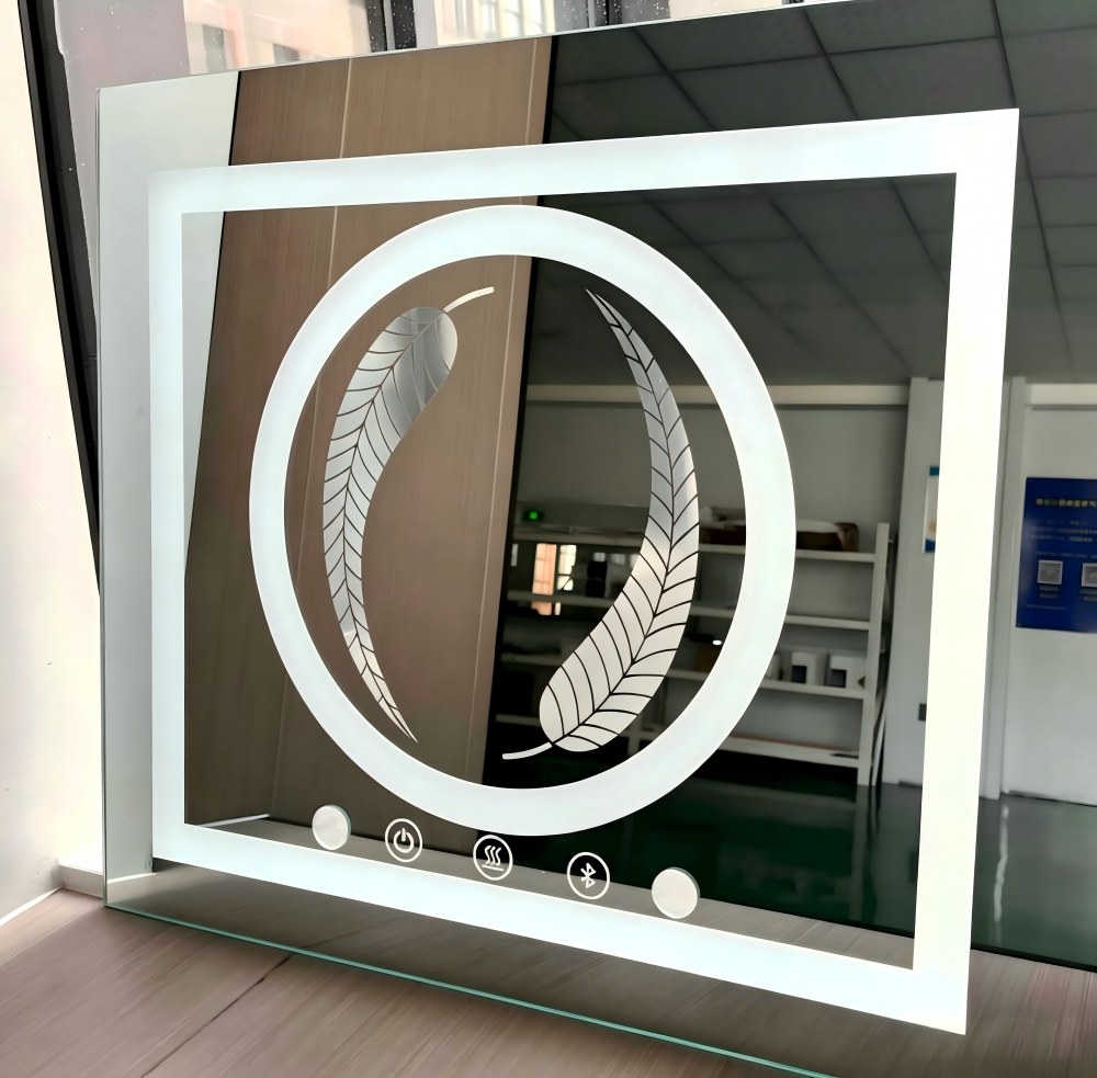 Finished smart mirror processed on the 1200x800mm mirror laser machine