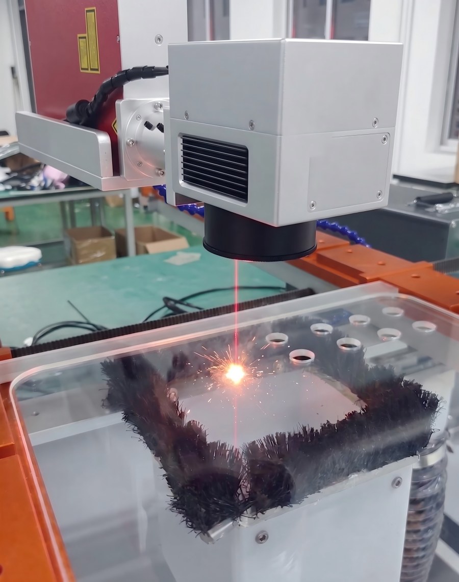 Non-contact laser beam drilling a hole in a glass panel