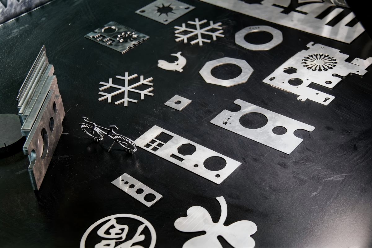 Close-up of clean laser-cut edge on gold and silver jewelry parts
