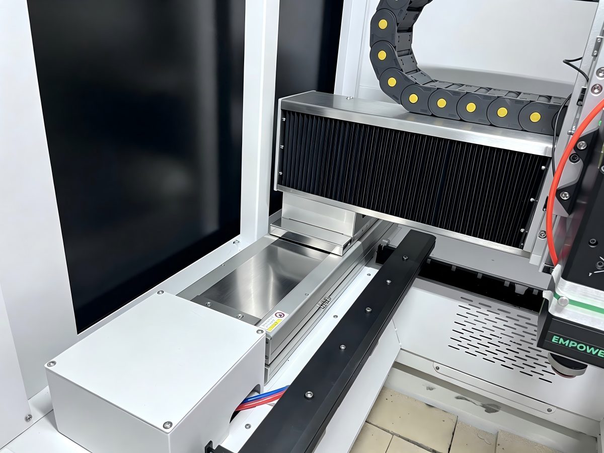 High-precision motion system inside the fiber laser cutter