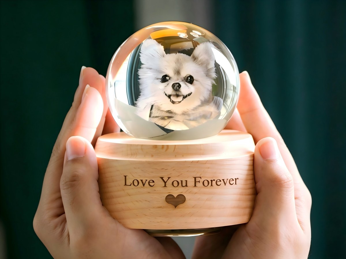3D model engraved inside a crystal block
