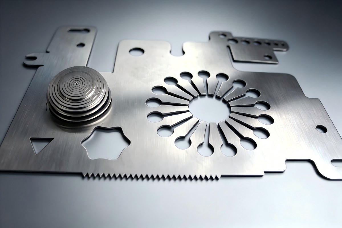 Hollow pattern jewelry part with fine inner cuts made by fiber laser