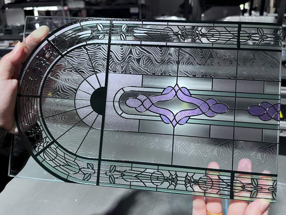 Full-color UV printing with white ink on glass panels