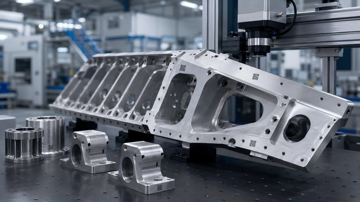 Aerospace and industrial structural part marked by 3D large-format laser marking machine