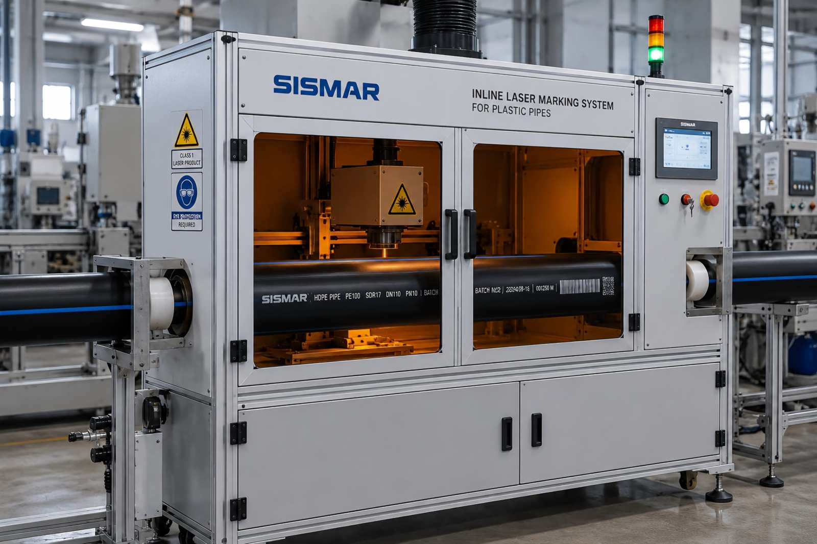 Fully enclosed pipe laser marking machine with safety housing