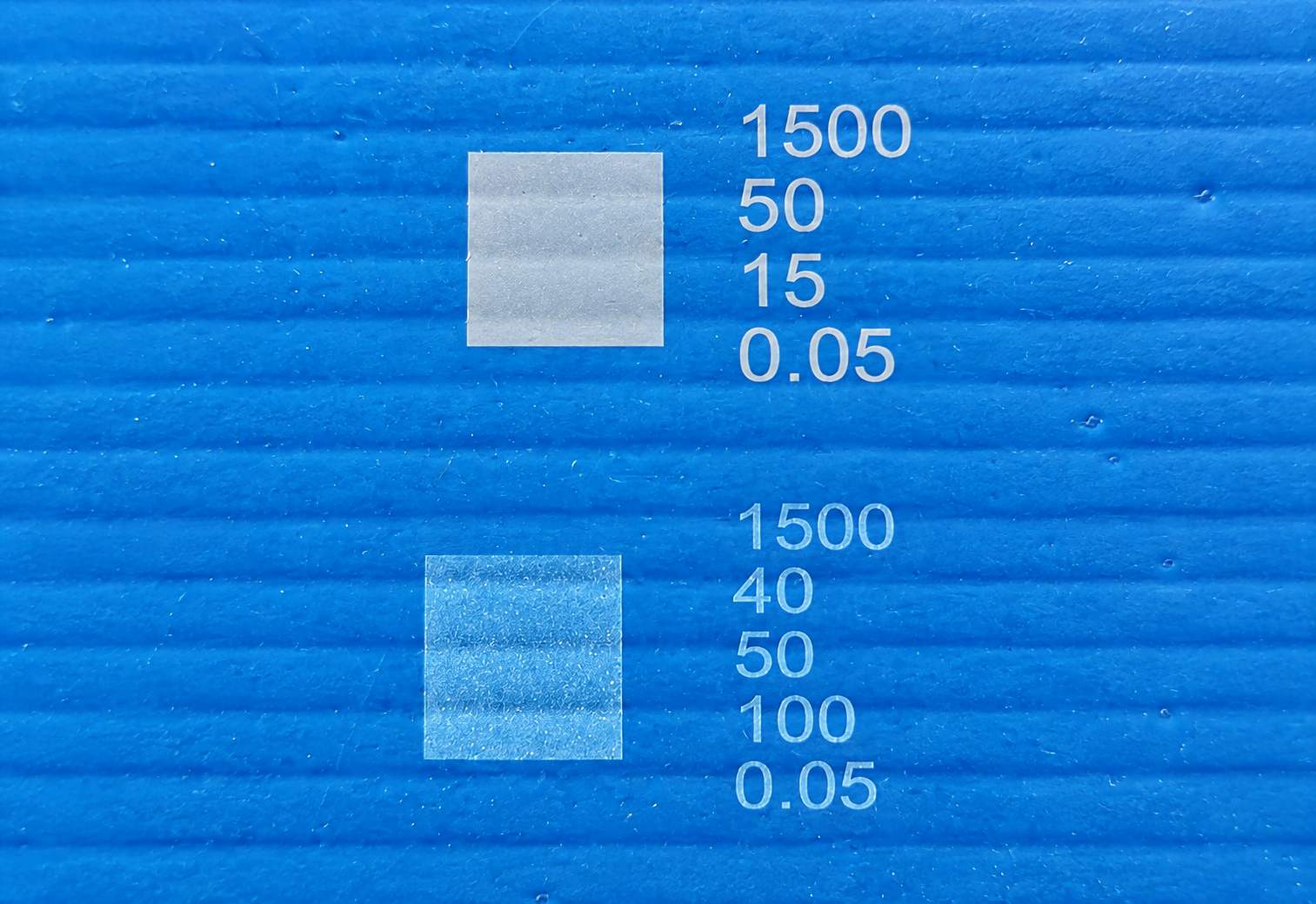 Close-up of a UV laser-marked QR code and text on a PP hollow sheet